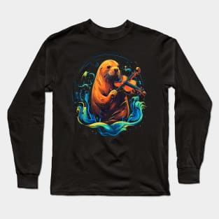 Sea Lion Playing Violin Long Sleeve T-Shirt